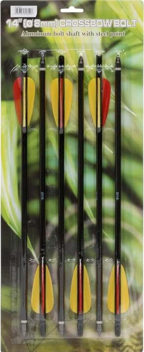 Actual product image Haller 14 Inch Crossbow Arrows 6-Pack Aluminium Black