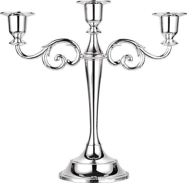 Image du produit Cbx Kerzenständer 3 Köpfe, Kerzenleuchter 3-armig, Kerzenhalter Silber