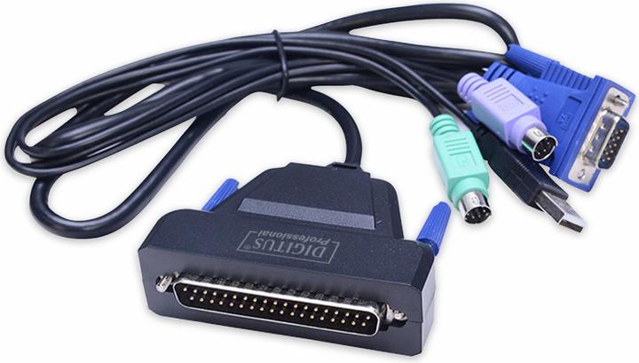 Produktbild Digitus Modulare Konsole mit 19" TFT (48,3cm), 1-Port KVM & Touchpad, schweizer Tastatur