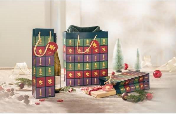 Produktbild Sigel Weihnachts-Geschenktüte "Cut-out style", gross Geschenktasche aus Papier, 157 g/qm, Oberfläche matt (Geschenktüte, 1 x)
