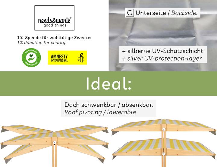 Actual product image Needs&Wants Sunplaya4" with roof and cover