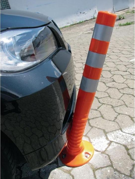 Immagine prodotto HP Autozubehör Palo di sbarramento in TPU arancione/bianco Ø 80 mm da avvitare con materiale di fissaggio Altezza