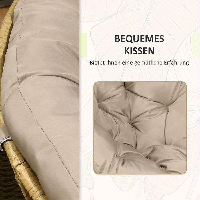 Immagine prodotto Swisshandel24 Gartenmöbel-Set 3-tlg., Bistro-Set inkl. Couchtisch, 2 Stühle, Gartensitzgruppe mit Kissen, Gartenga (45 cm)
