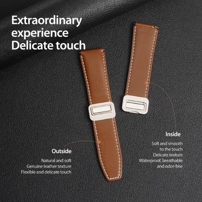 Image du produit Dux Ducis YA Series Bracelet en cuir véritable (20 mm, Cuir véritable, Largeur de l'ergot 20 mm, Galaxy Watch3 (41mm), Galaxy Watch6, Gear S2 Classic)