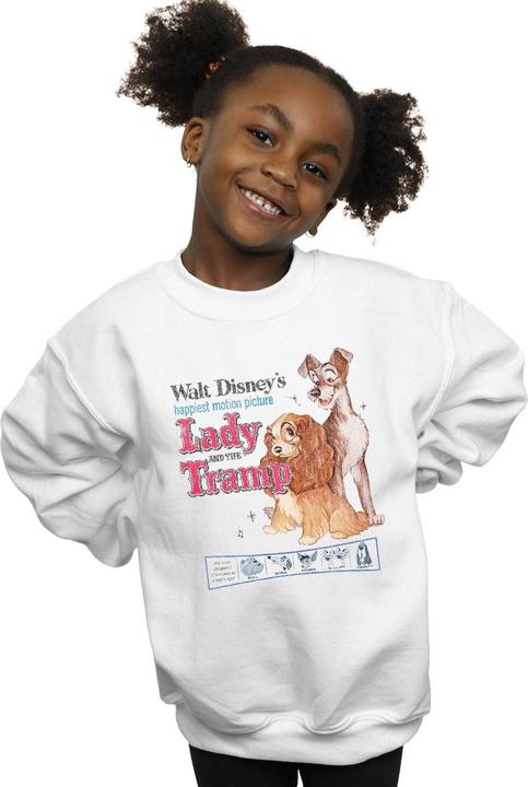 Actual product image Disney Girls Lady And The Tramp Distressed Classic Poster Sweatshirt (140, 146)