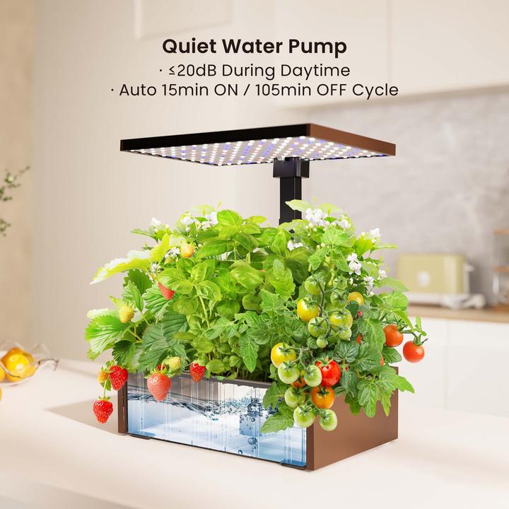 Immagine prodotto Wiltec Sistema di giardino indoor marrone Giardino di erbe aromatiche Mini giardino per interni LED