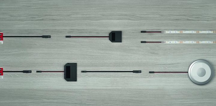 Actual product image Magni LED 6-way distributor 12V L 200mm, black