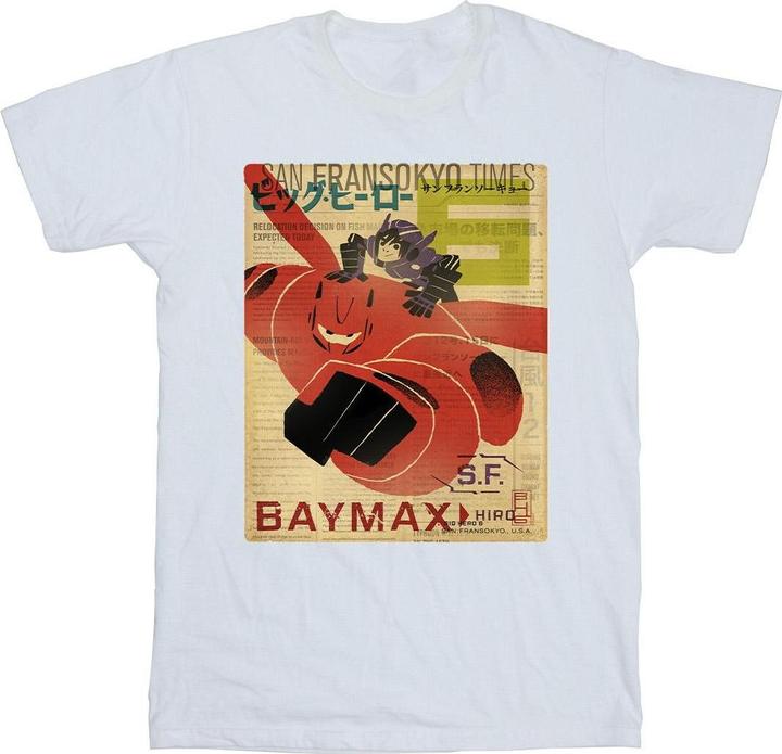 Immagine prodotto Disney Big Hero 6 Baymax Flying Baymax Newspaper Maglietta Ragazzi (116)