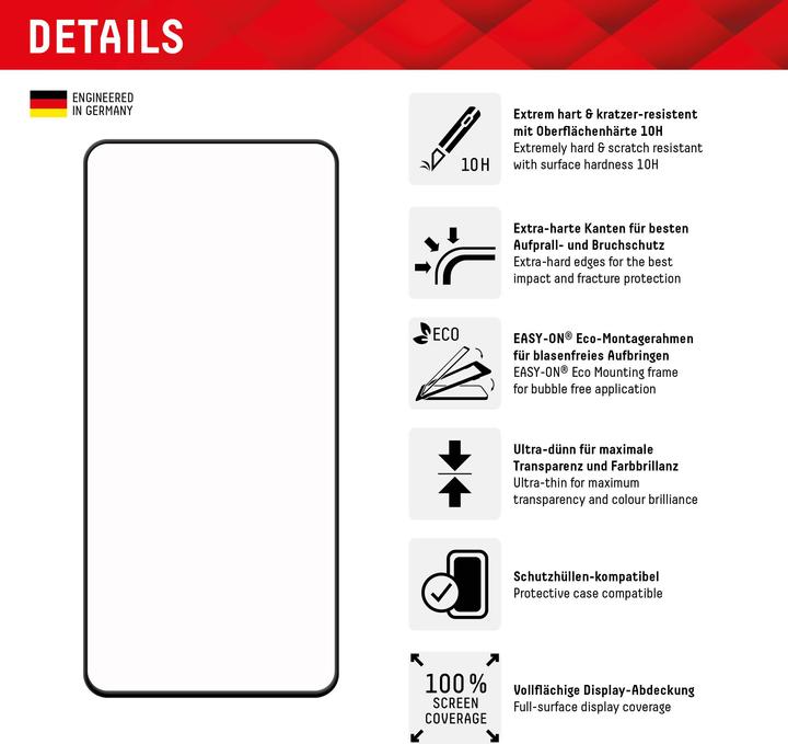 Immagine prodotto Displex Vetro Premium, vetro blindato Full Cover (1 Pezzo/i, Samsung Galaxy S22, Samsung Galaxy S23)