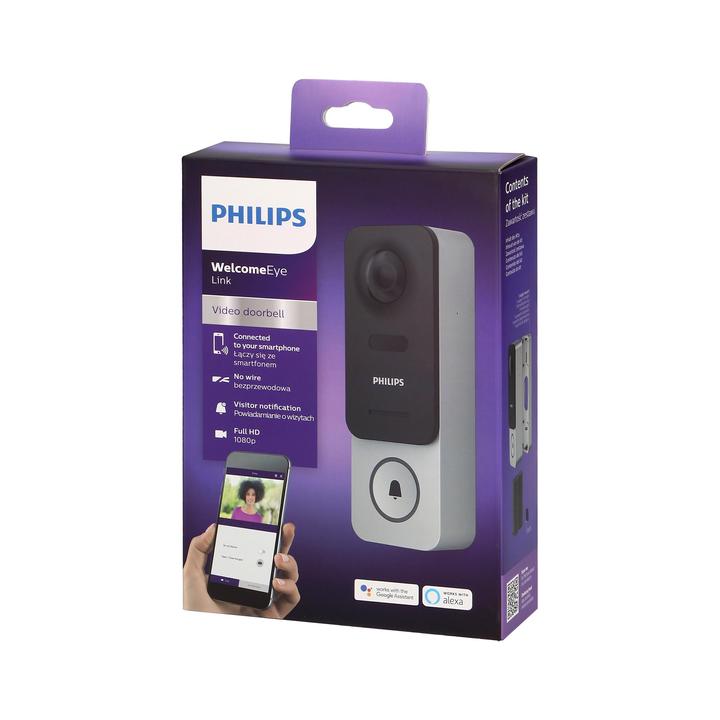 Produktbild Orno Philips WelcomeEye Link, kabellose Video-Gegensprechanlage mit WLAN, wiederaufladbarer Akku (WLAN)