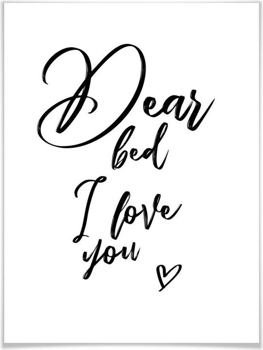Produktbild Trenddeko Dear bed I love you (30 x 40 cm)