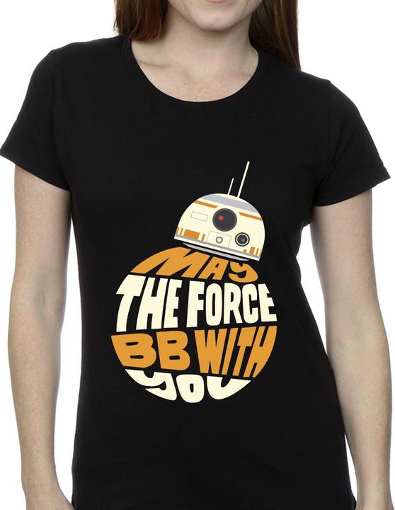 Actual product image Star Wars Womens/Ladies May The Force BB8 Cotton T-Shirt (XXL)