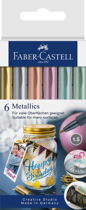 Actual product image Faber-Castell Metallics (Multicolor, 1.50 mm, 6 x)