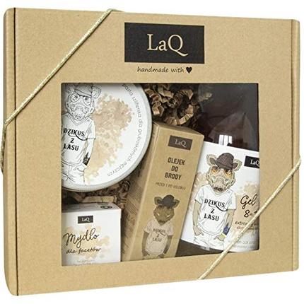 Image du produit LaQ Zestaw*Dzik żel p/p 500 ml +scrub+kostka+olej (Set soin de la barbe)
