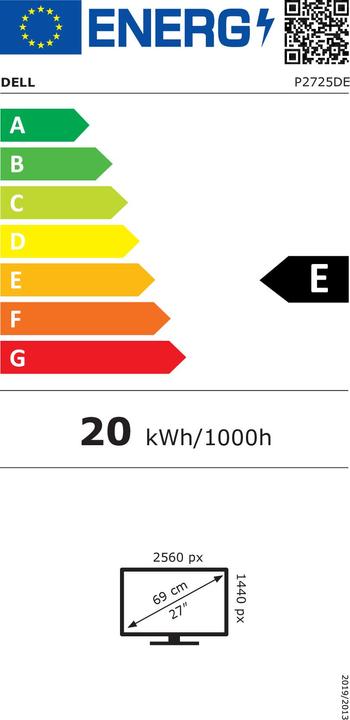 Label énergétique Dell Pro Plus P2725DE (2560 x 1440 pixels, 27")