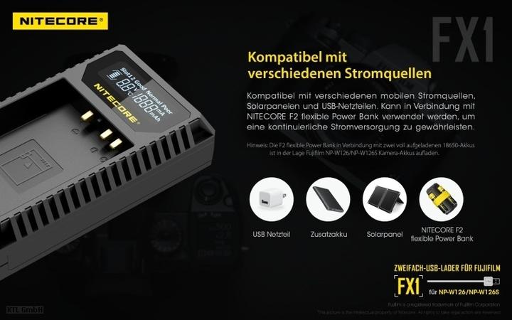 Produktbild Nitecore FX1 - für Fuji Cameras (Ladegerät)