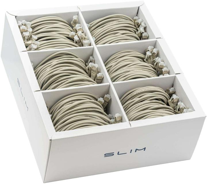Actual product image SLIM Slimpatch cable RJ-45, Cat 6A, U/FTP, 3 m, grey, 36-pack (U/FTP, CAT6a, 3 m)