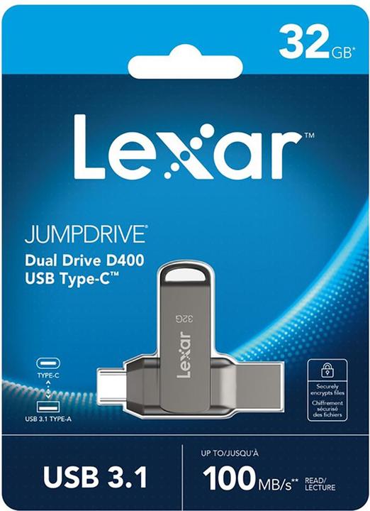 Immagine prodotto Lexar JumpDrive Dual Drive D400 (32 GB, USB-C, USB-A)
