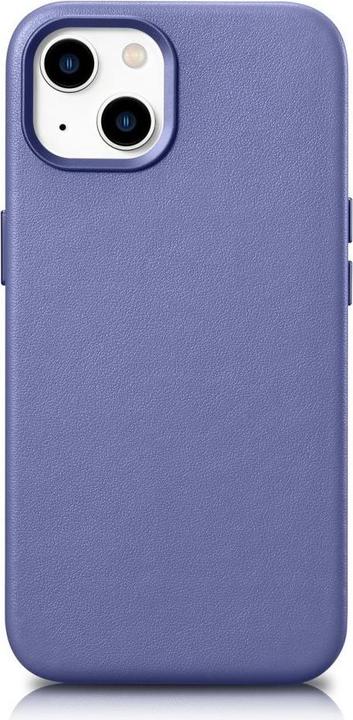 Image du produit iCarer Étui en cuir véritable pour iPhone 14 Plus violet clair (compatible MagSafe) (Apple iPhone 14 Plus)