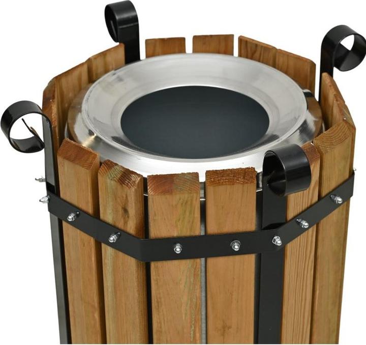 Actual product image Aristar Open waste bin with wooden panelling (50 l)