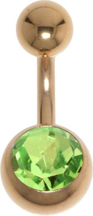 Produktbild Bijouteria Bauchpiercing (Chirurgenstahl 316L, PVD Beschichtung (goldfarbig), Premium Kristall)
