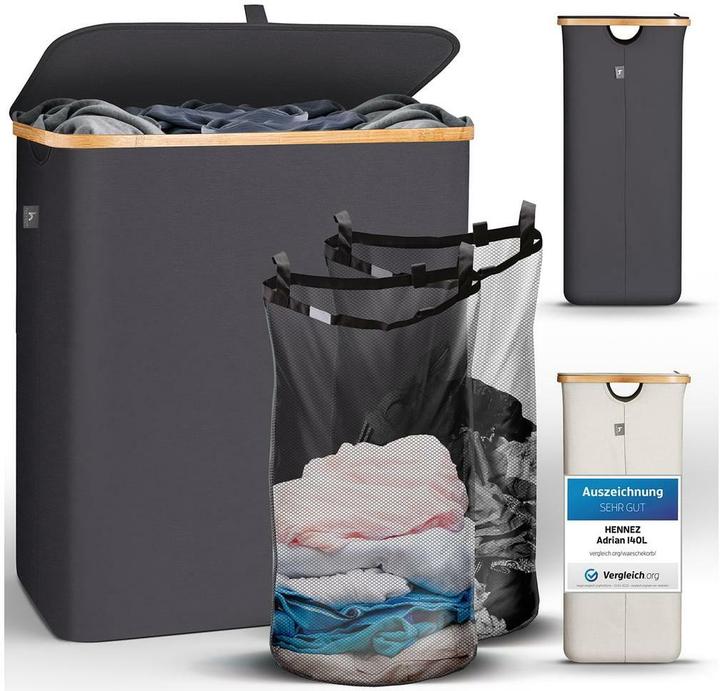 Produktbild Hennez Wäschekorb Adrian 140 l, Anthrazit, Detailfarbe (140 l)