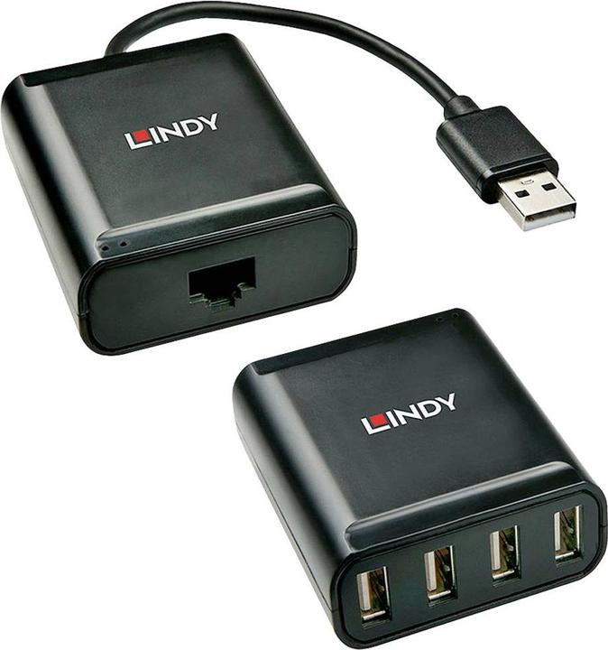 Immagine prodotto Lindy Estensore USB 2.0 Cat.5 60m 4 porte (USB-A, 4 Porti)