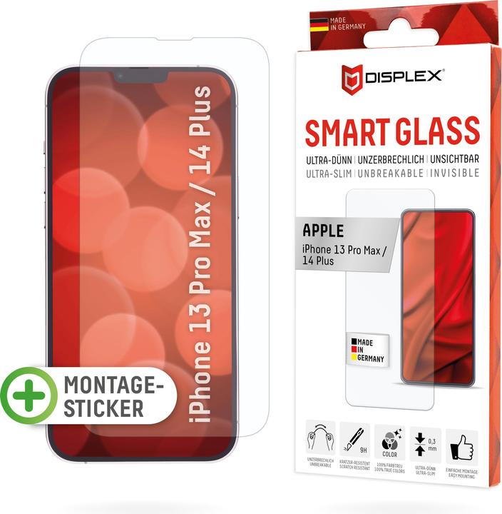 Actual product image Displex Smart Glass, Displayschutzfolie (1 Piece, Apple iPhone 13 Pro Max, Apple iPhone 14 Plus)
