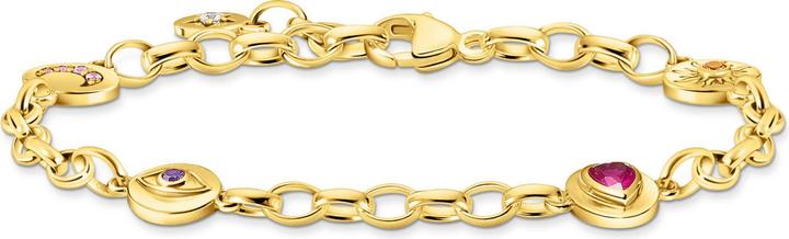 Image du produit Thomas Sabo Bracelet avec lune symbolique, oeil, coeur et soleil plaqué or (19 cm, Argent 925)