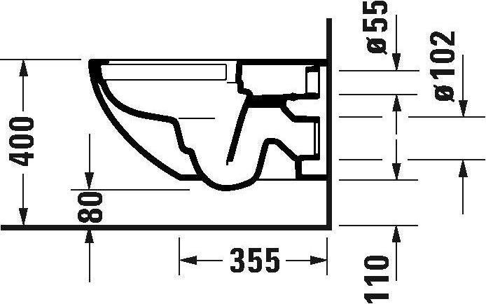 Actual product image Duravit Wall-hung WC set ARCHITEC RIMLESS deep, 365x575mm white