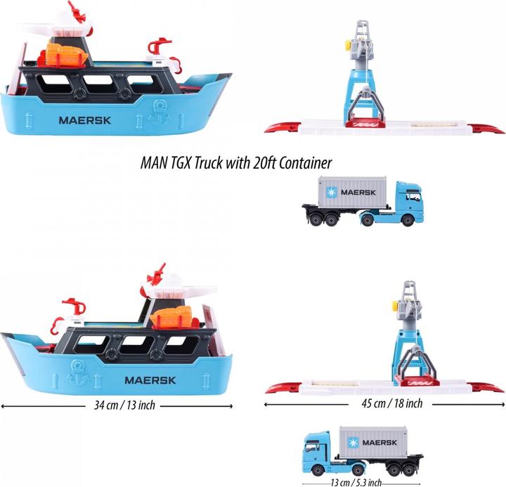 Actual product image Majorette Creatix Logistic Freight Ship+1 vehicle