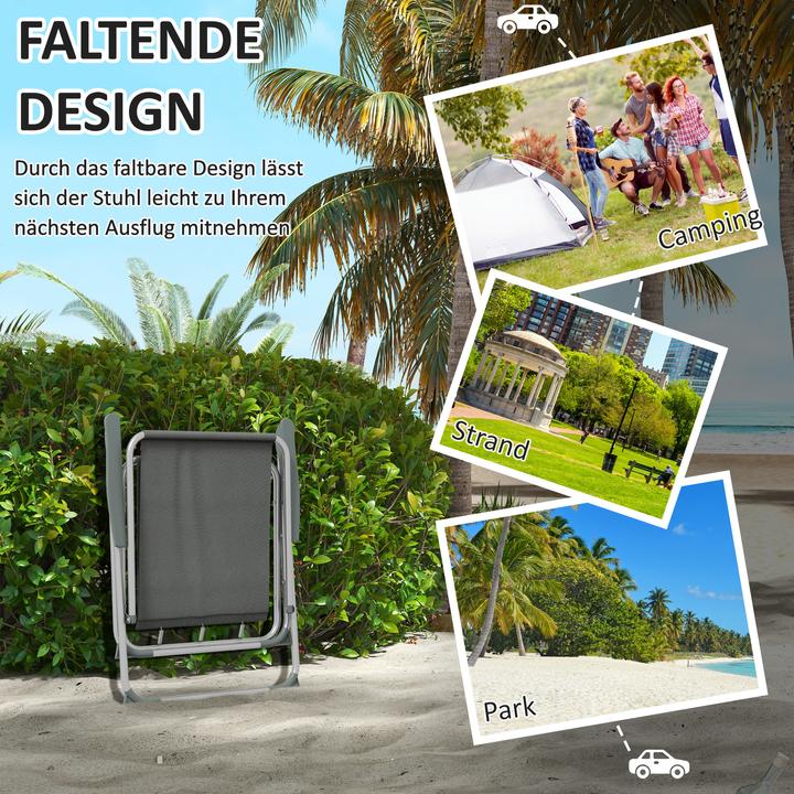 Image du produit Outsunny Chaise de camping pliante en lot de 4