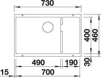 Actual product image Blanco SUBLINE 700-U Level (73 cm, 46 cm)