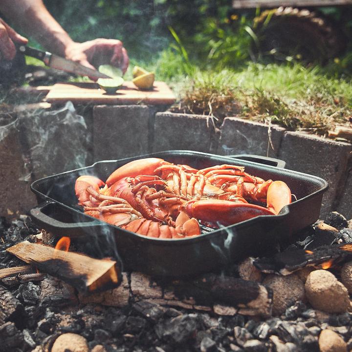 Image du produit Burnhard Poêle à griller en fonte (30 cm, Poêle à grillades, Fonte)
