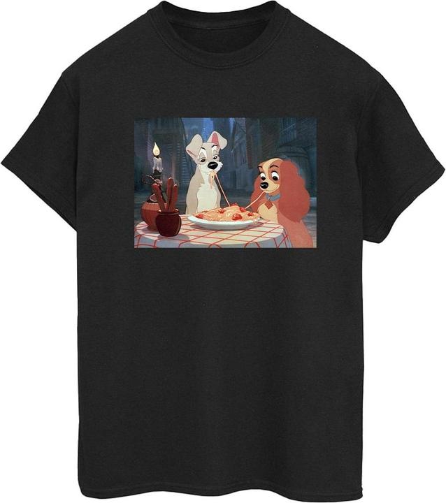 Actual product image Disney Womens/Ladies Lady And The Tramp Spaghetti Photo Cotton Boyfriend T-Shirt (M)