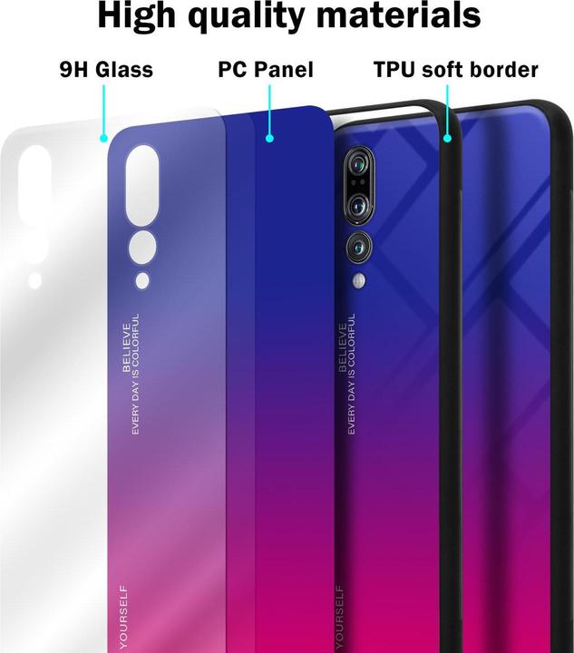 Image du produit Cadorabo Couverture en verre TPU 2 couleurs (Huawei P20 Pro, Huawei P20 Plus)