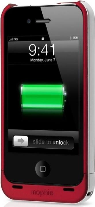 Productafbeelding mophie Juice Pack Air oplaadbare iPhone 4/4S hoes rood (PRODUCT) ROOD (Apple iPhone 4, LG G4s)