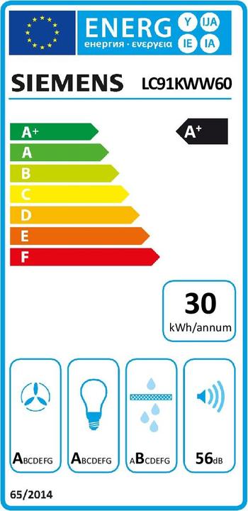 Energy Label Siemens Lc91kww60 (Wall hood)