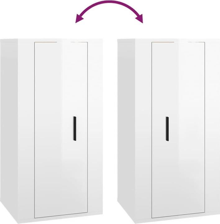 Immagine prodotto VidaXL TV-Wandschrank Hochglanz-Weiss 40x34,5x80 cm,Farbe