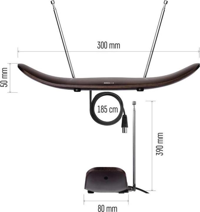 Actual product image Emos J0708 (Indoor antenna, DVB-T / -T2, DAB/ DAB+, LTE)