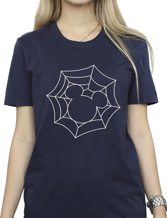 Actual product image Disney Womens/Ladies Mickey Mouse Spider Web Cotton Boyfriend T-Shirt (M)