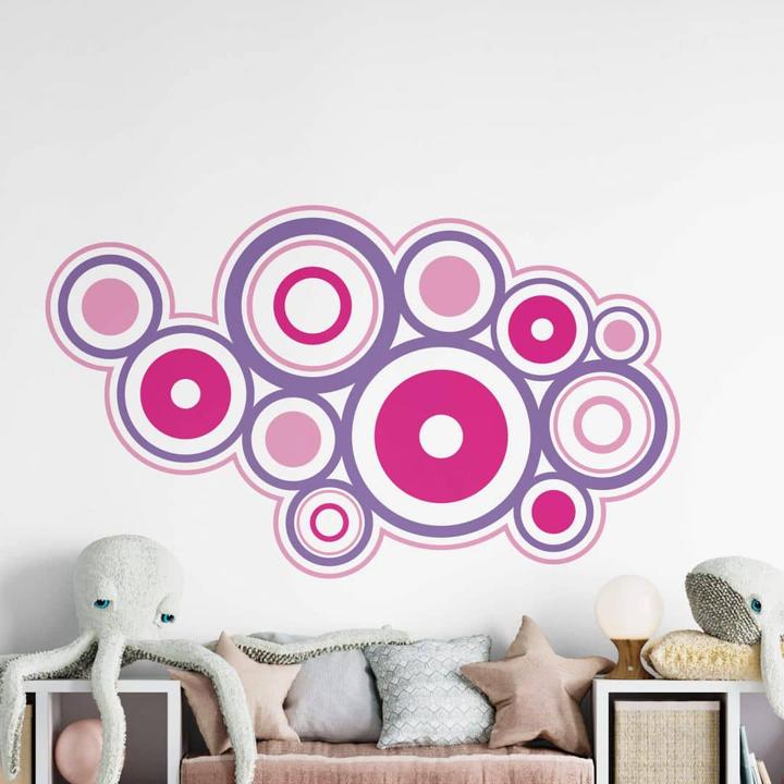 Produktbild Trenddeko Retro Ringe pink (140 x 82 cm)