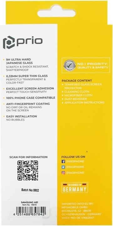 Produktbild prio 3D Panzerglas Panzerglas für Samsung A51 schwarz (1 Stück, Samsung Galaxy A51 5G, Samsung Galaxy A51)