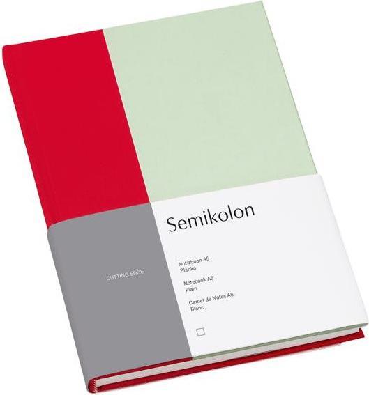 Semikolon Notebook A5 blank cherry pistachio (15.2 x 21.7 cm)