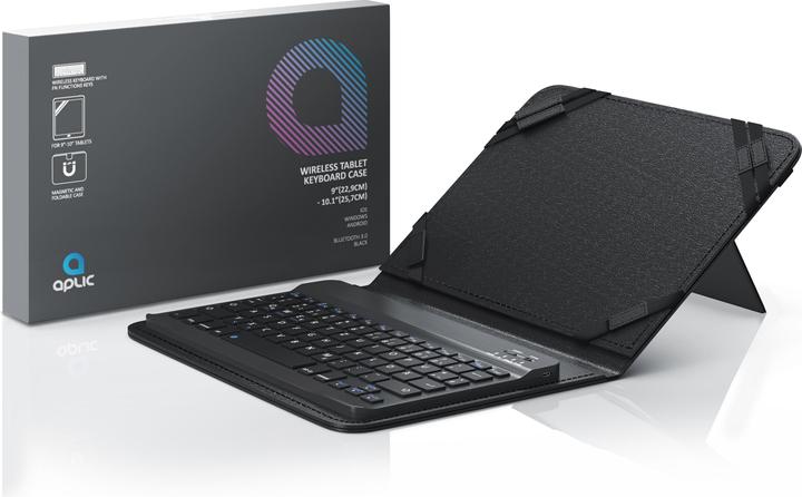 Actual product image Aplic Bluetooth keyboard with case for 9-10" tablets (DE, Trays 9"-10")
