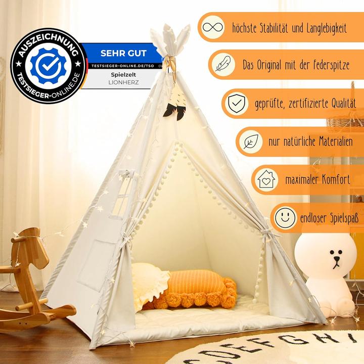 Produktbild Lionherz Tipi Zelt mit Kuschelmatte