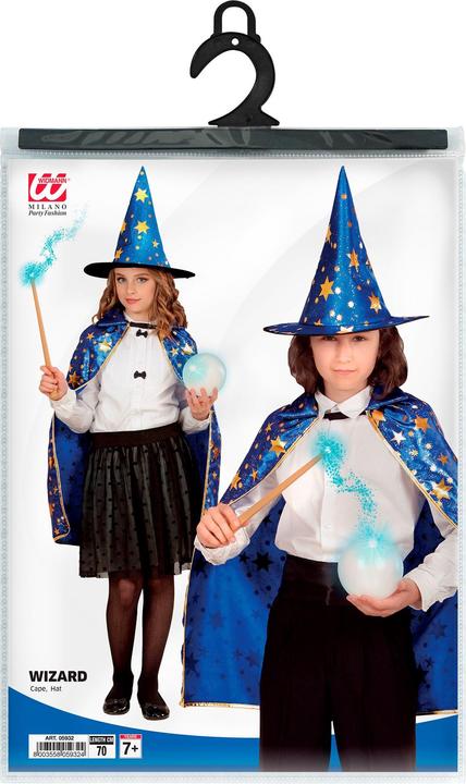 Actual product image Magni Children's costume set wizard cape and hat (One size)