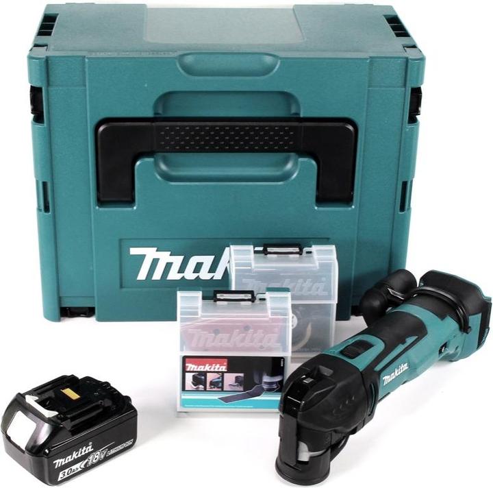Actual product image Makita DTM 51 F1JX2 Battery multifunction tool 18 V + 1x battery 3.0 Ah + 39 pcs. accessories set + Makpac