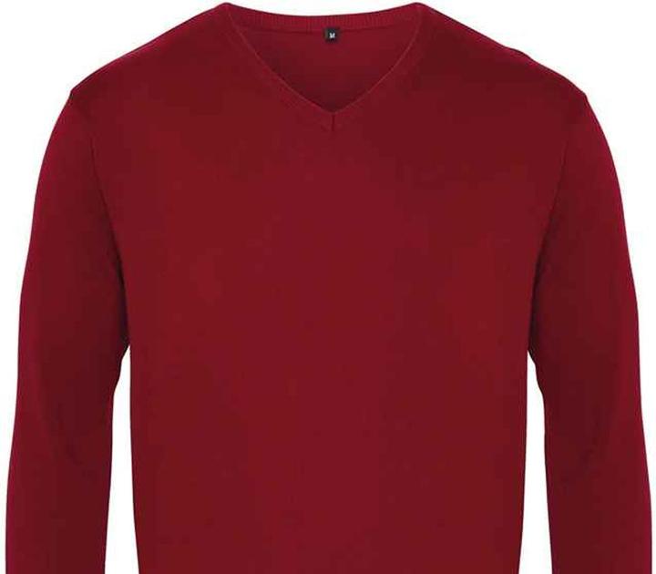 Actual product image Premier Mens Knitted Cotton Acrylic V Neck Sweatshirt (XS)