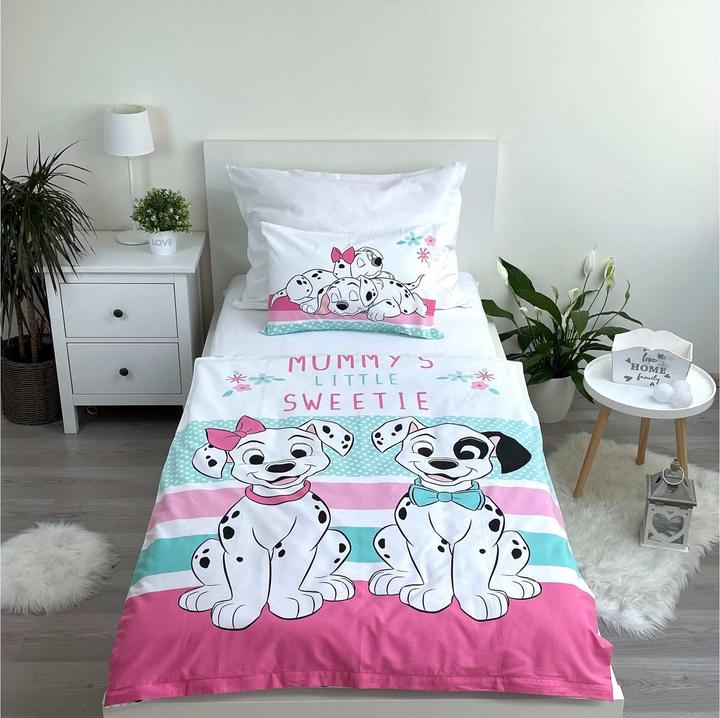 Actual product image Tinisu 101 Dalmatian children's bed linen 100 x 135 cm - soft cotton